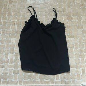 Nordstrom Black Ruffle Tank- One State Brand